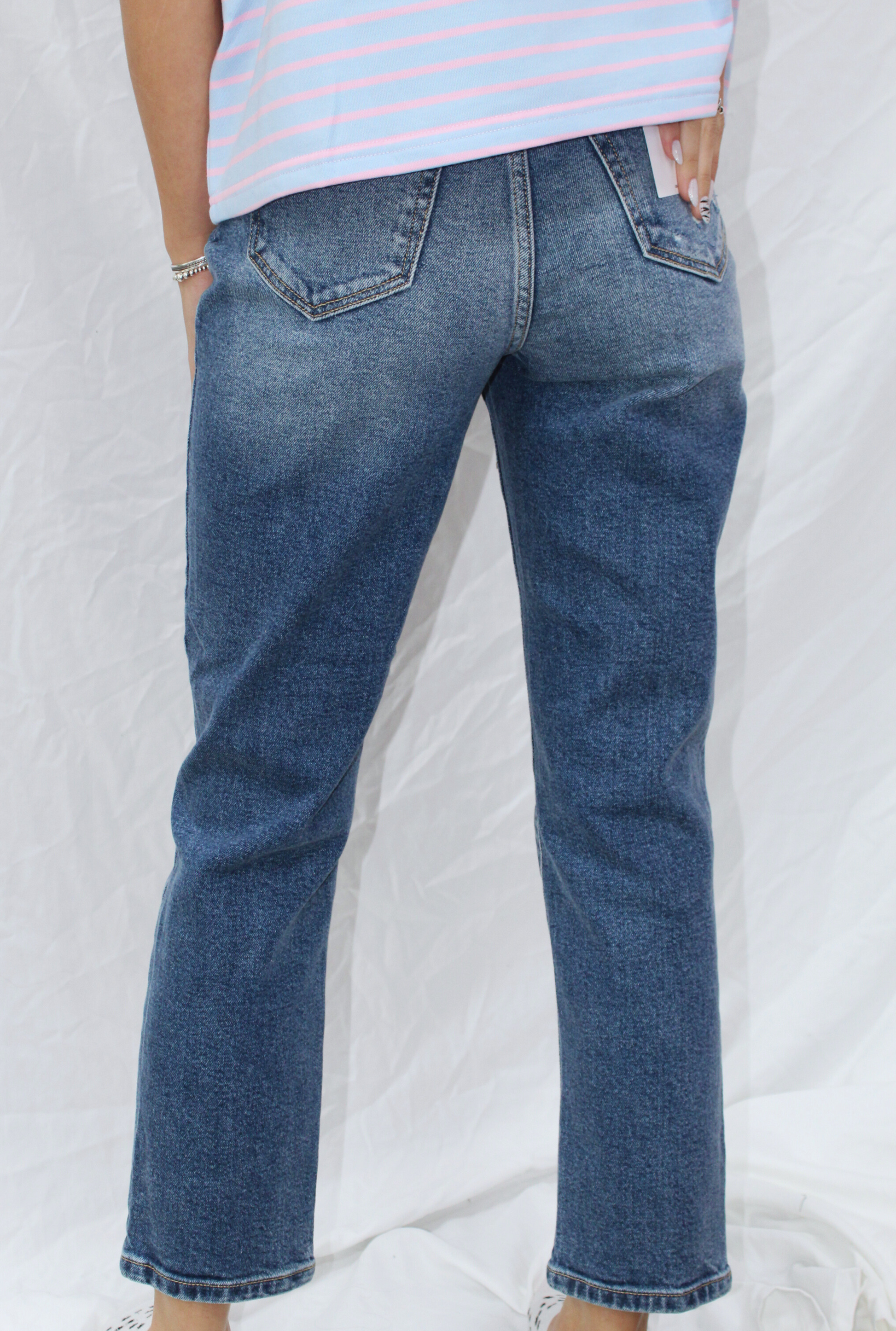 Cello High Rise Crop Straight Jeans
