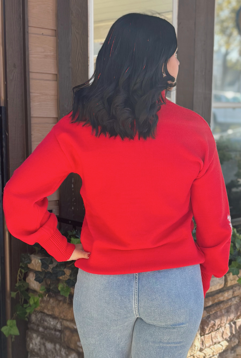 Merry Snowflake Pattern Christmas Turtleneck Sweater