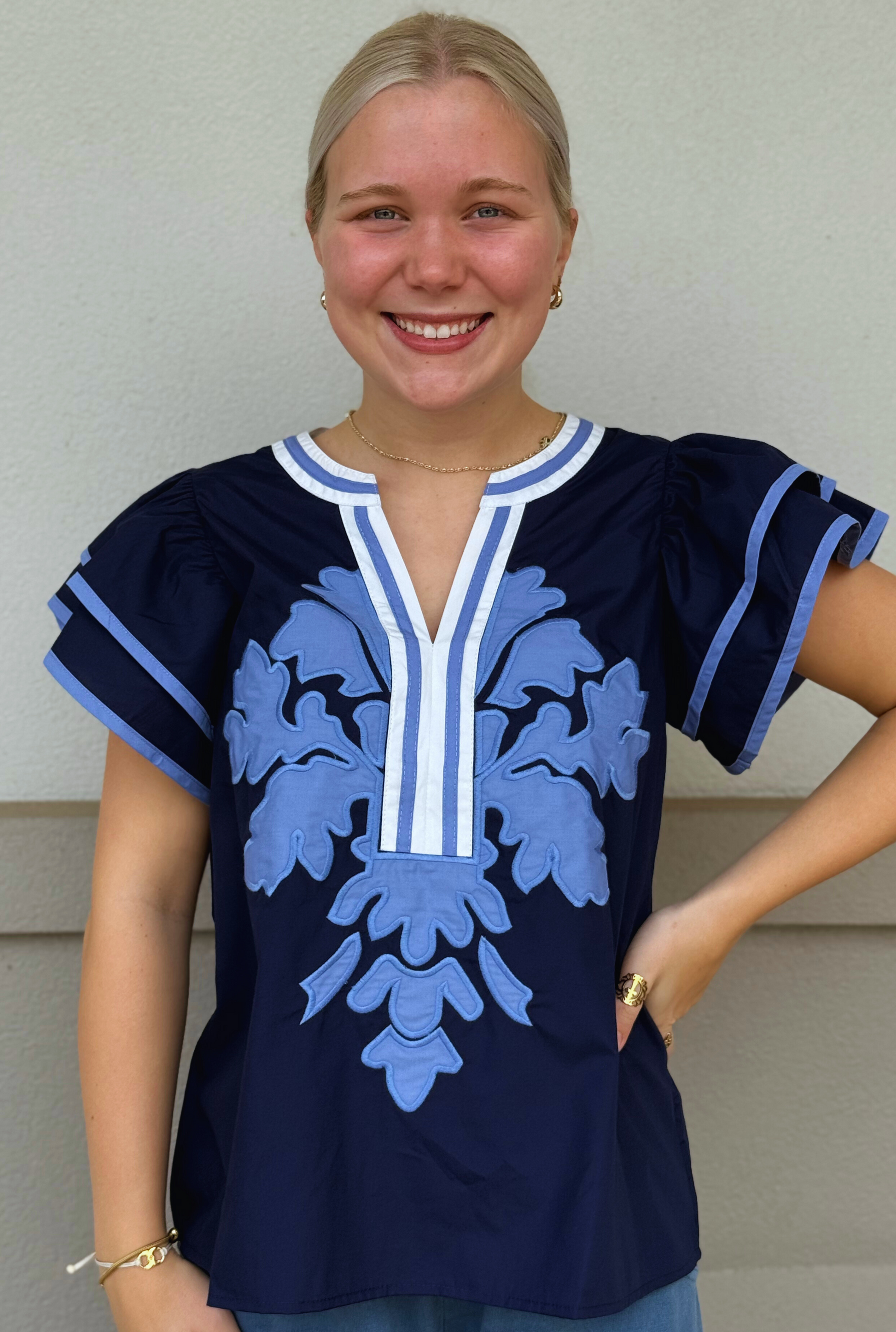 NAVY MIKAYLA TOP