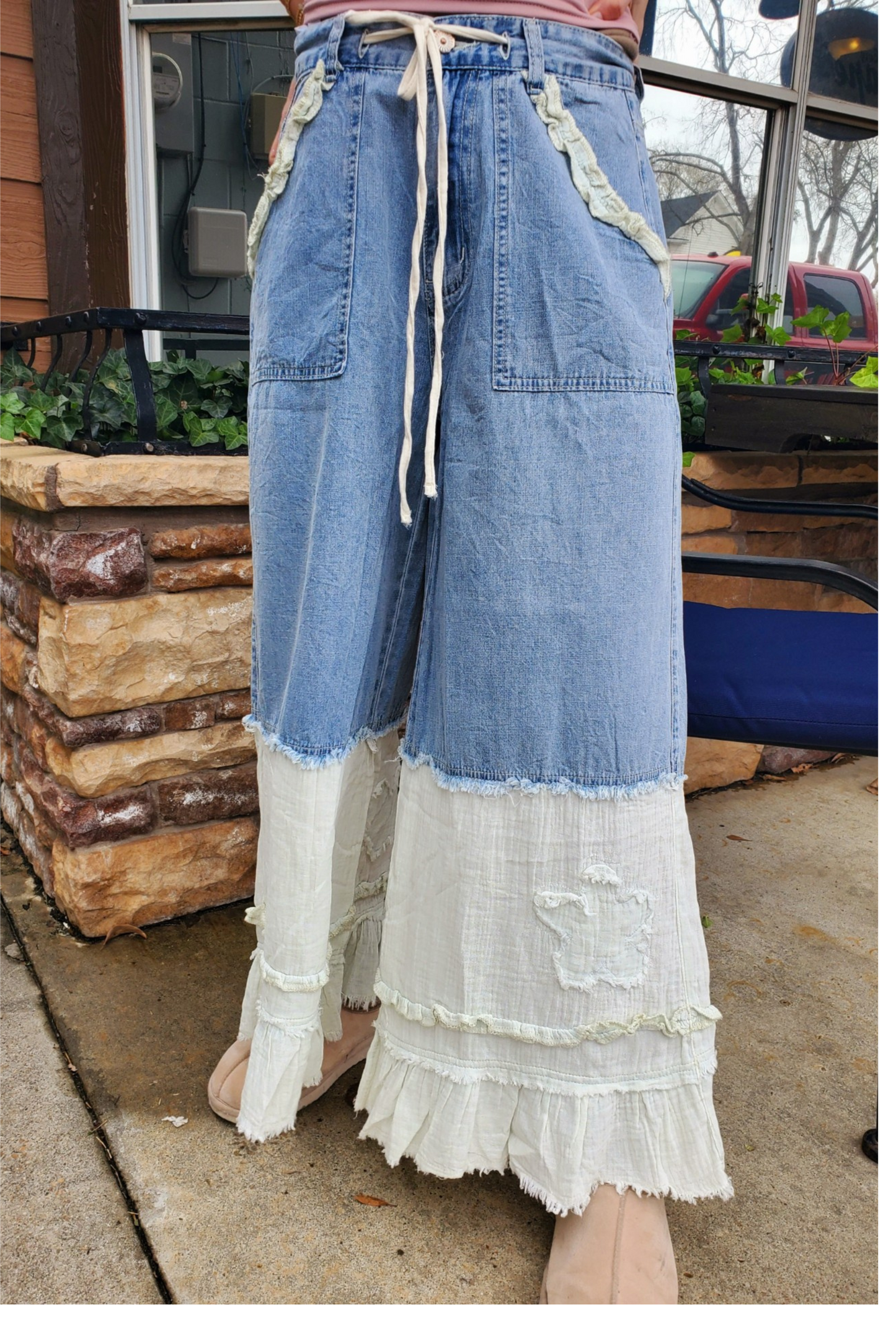 DENIM VINTAGE WASHED PANTS