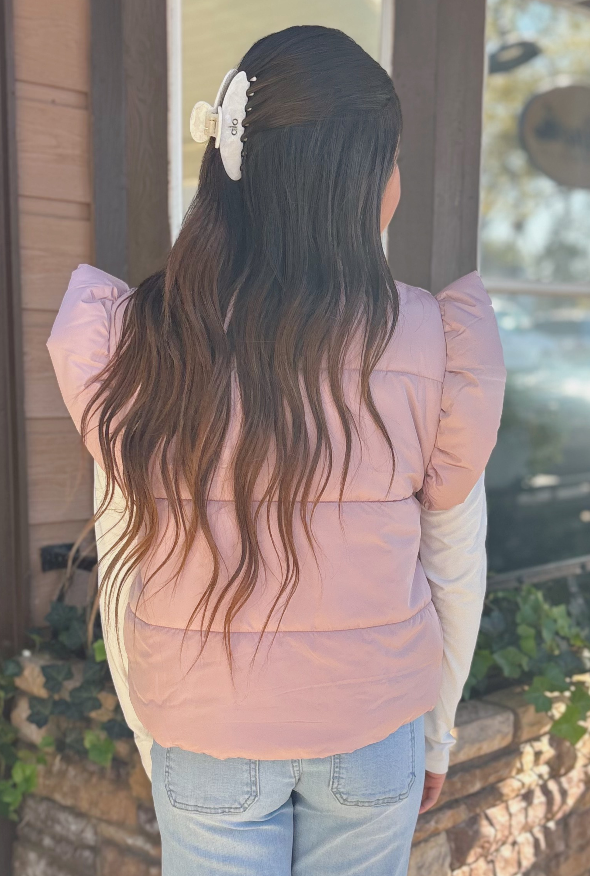 BLUSH BOW PUFFER JACKET