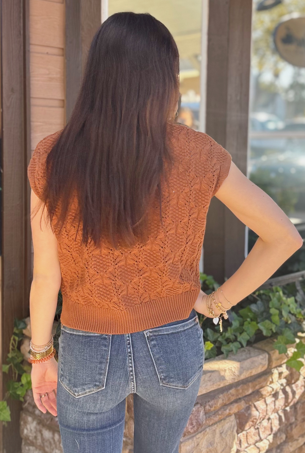 CINNAMON CABLE KNIT TOP