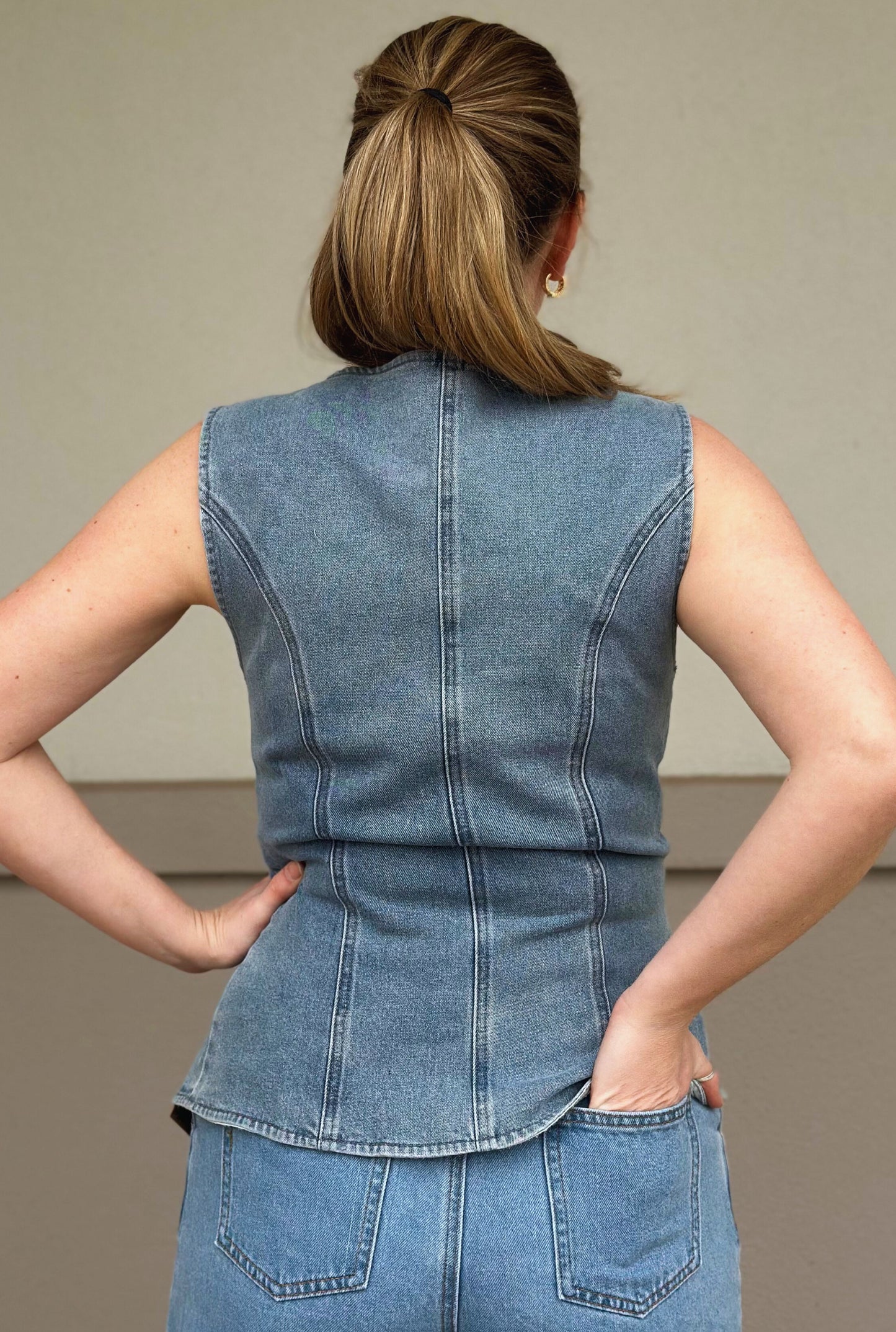 DENIM VEST TOP