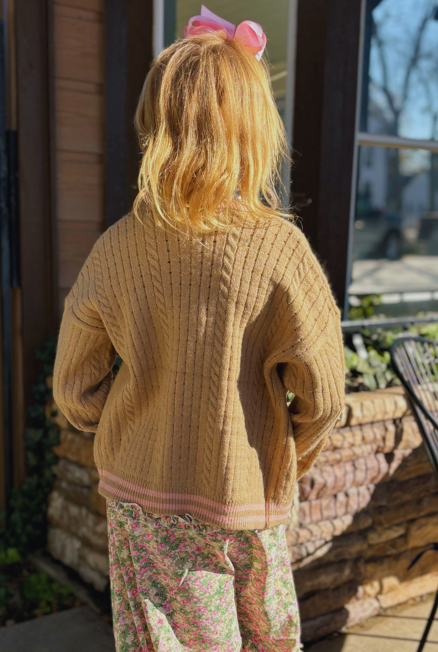 GIRL'S DROP SHOULDER CARDIGAN