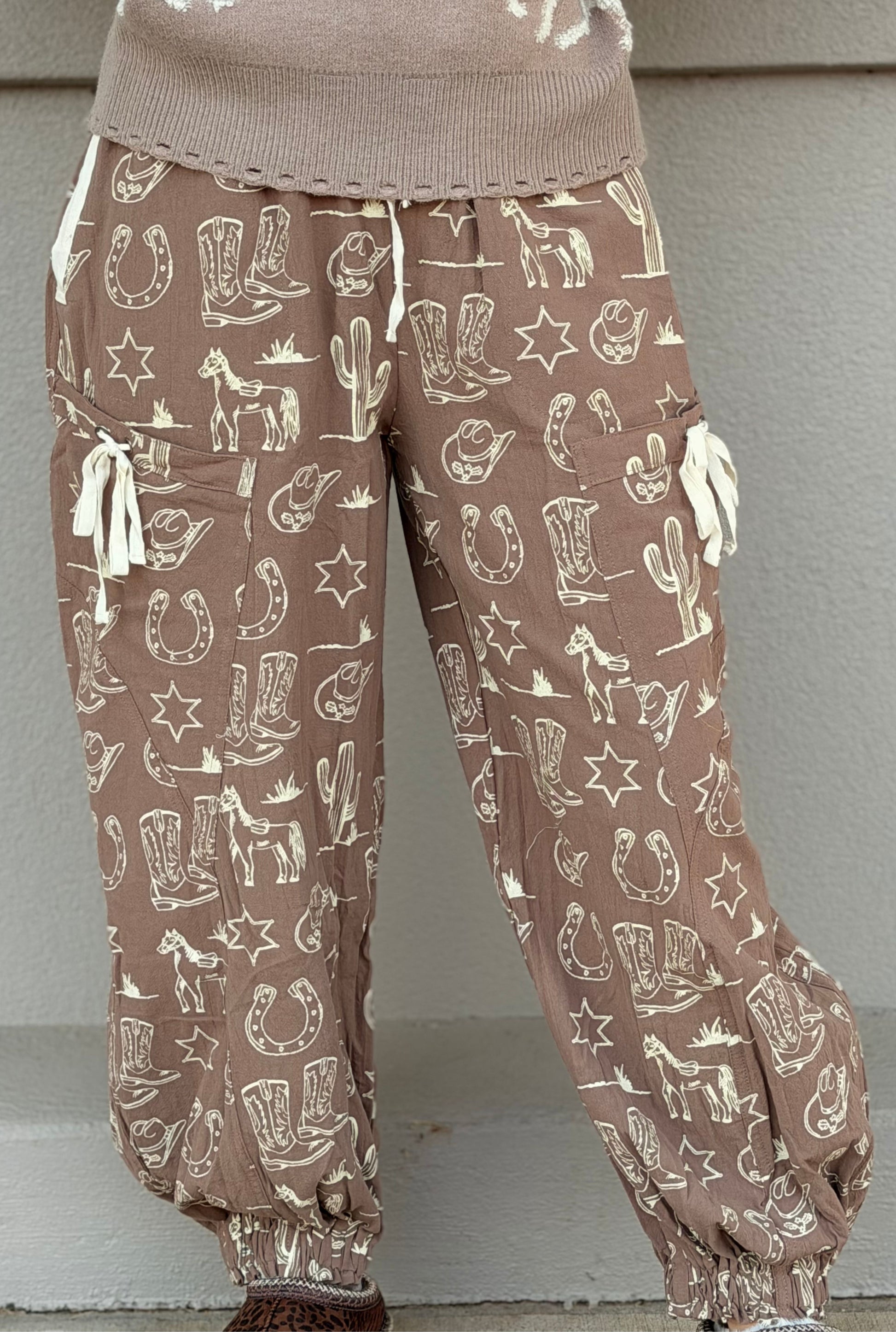 MINERAL WASHED WESTERN JOGGERS