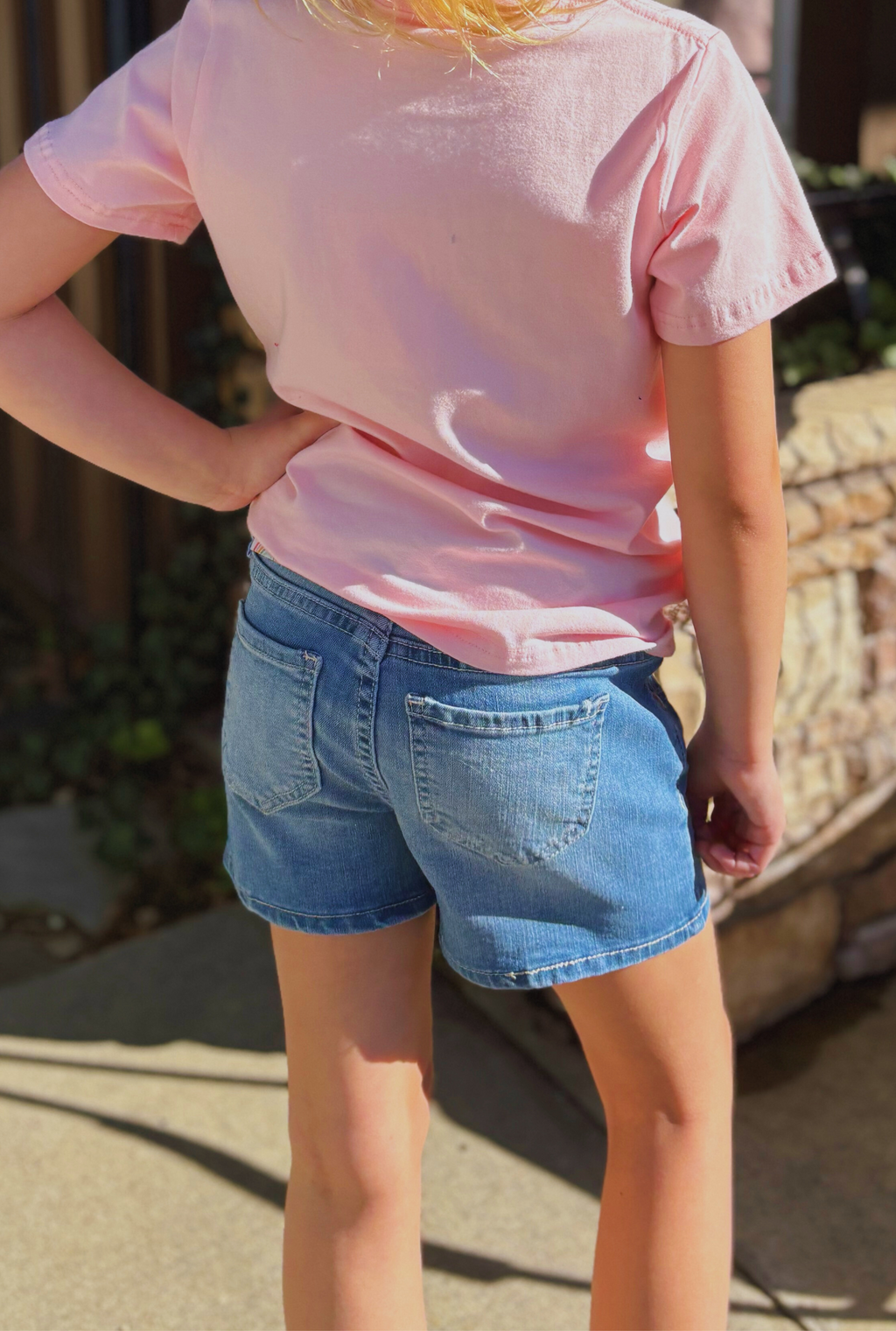 GIRLS HEART DENIM SHORTS