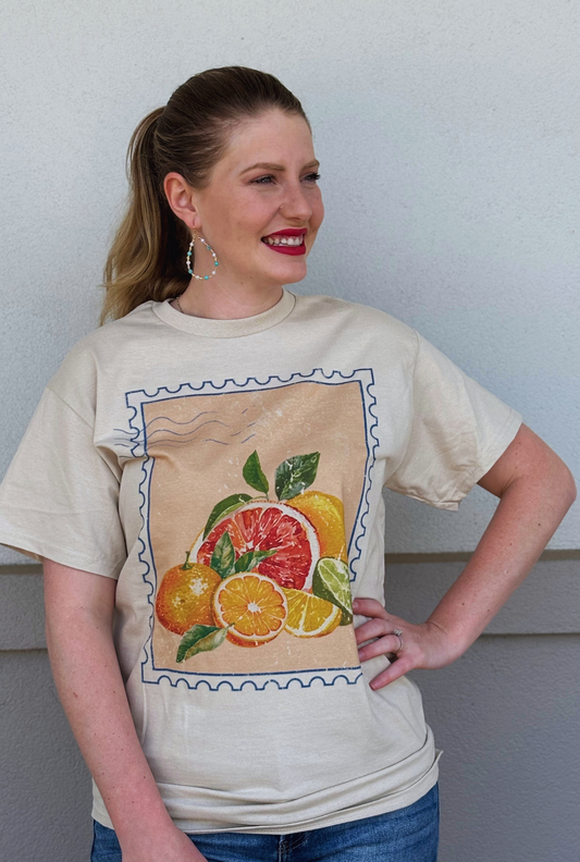 CITRUS STAMP GRAPHIC TEE