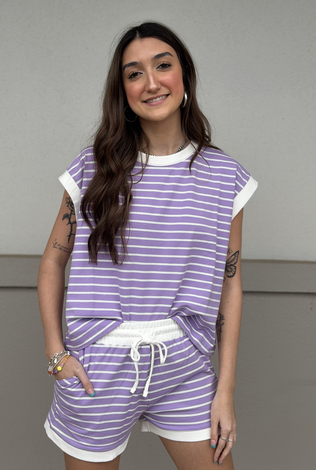LAVENDER STRIPE SET