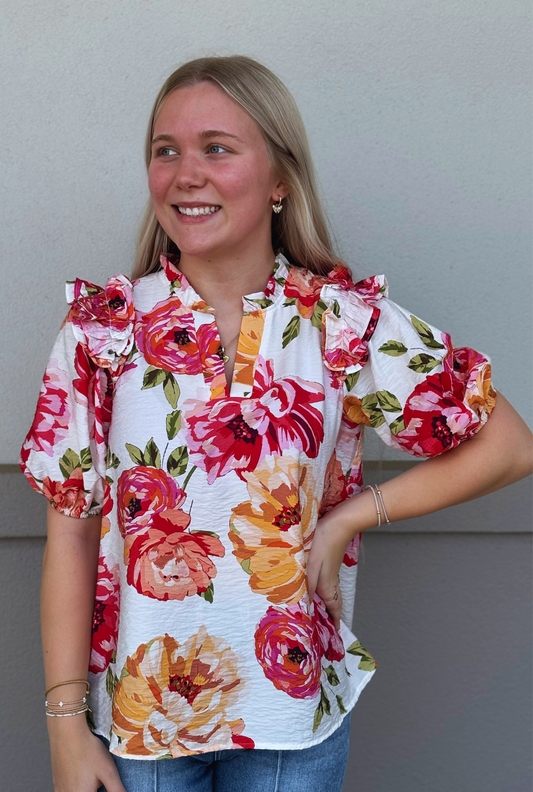 FLORAL FRANNIE TOP