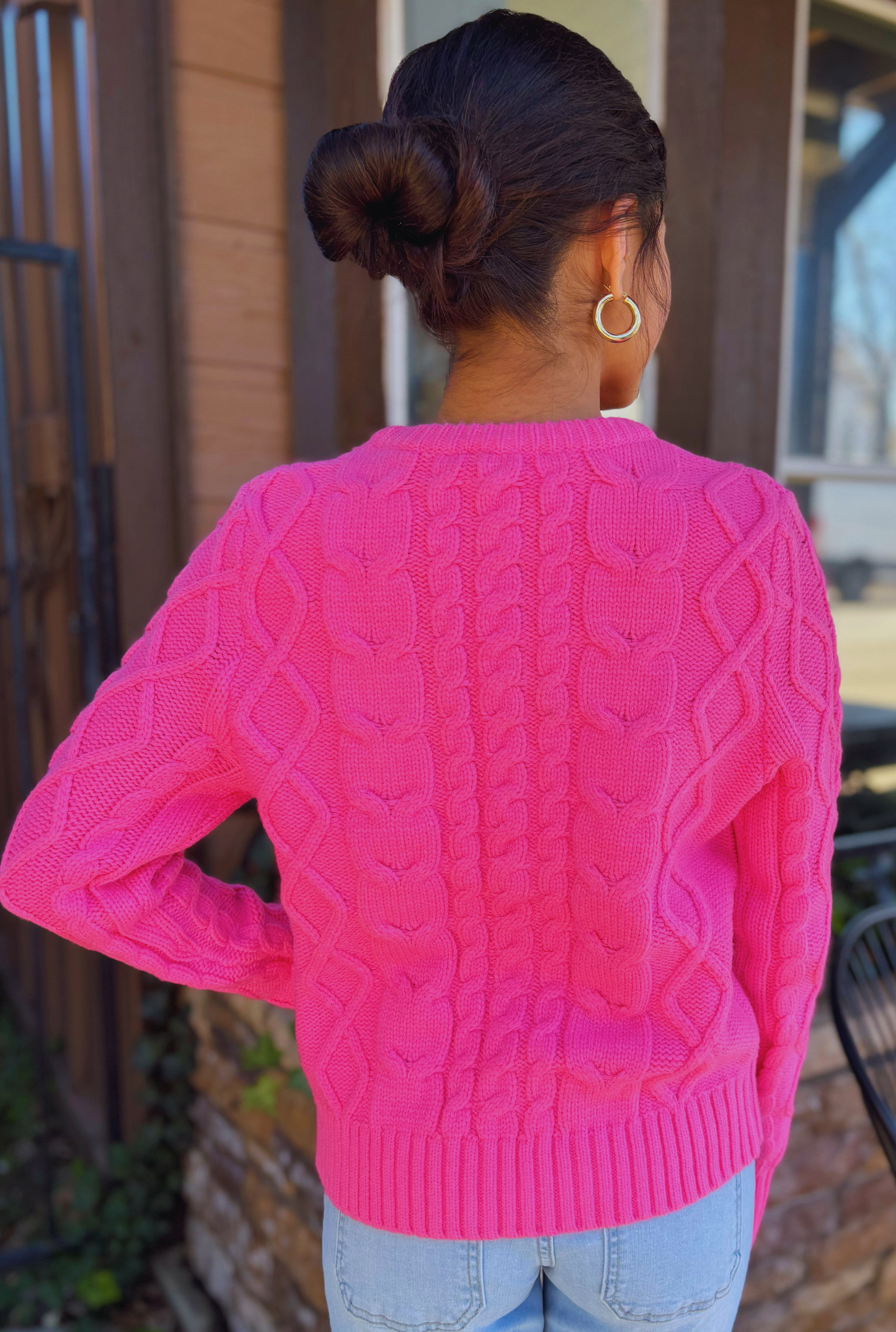 PINK BOW BECCA SWEATER