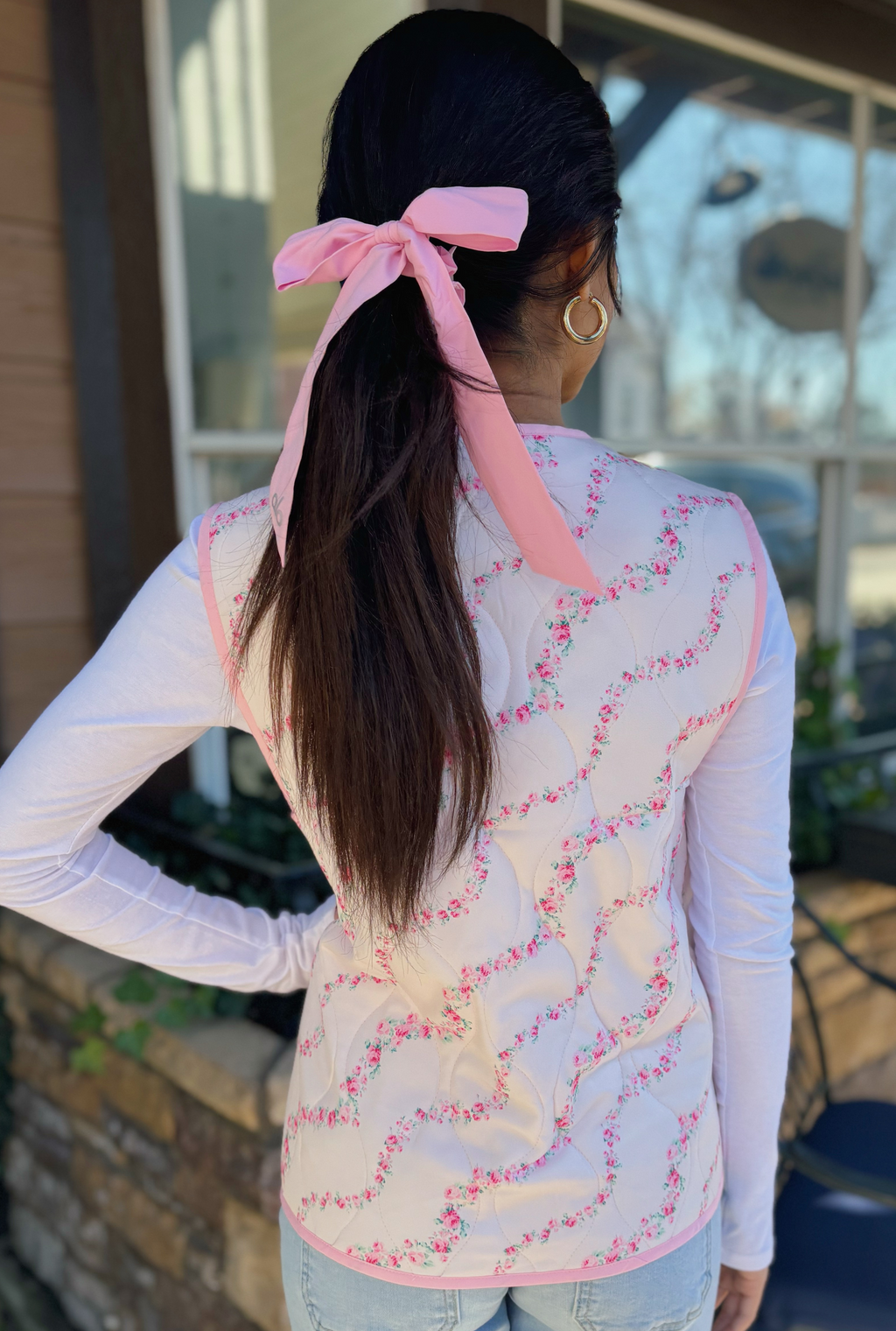 QUILTED BOW VEST