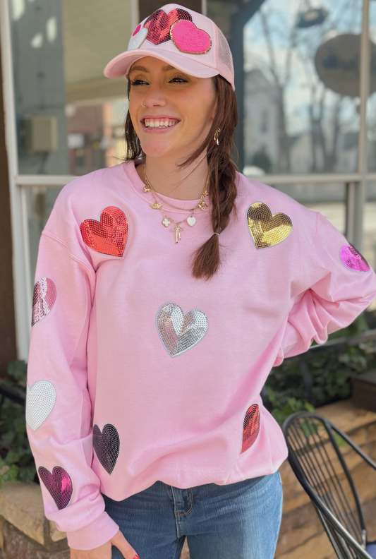 Valentine Heart Graphic Sweatshirt