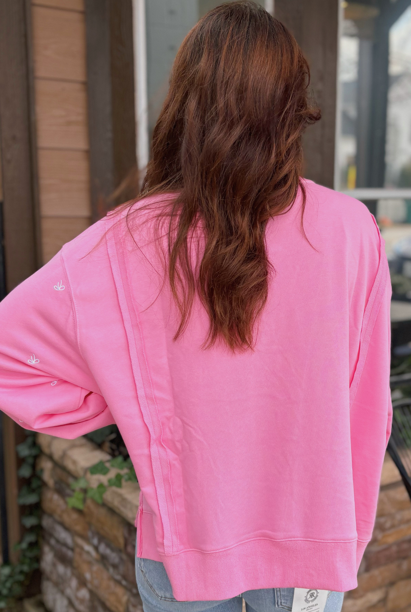 PINK RIBBON OVERSIZED SWEATER