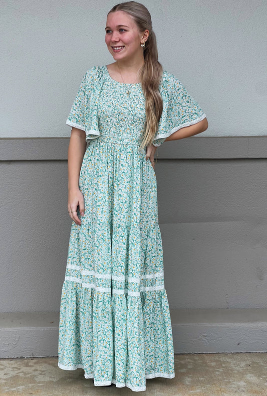 GREEN SPRING TIME DRESS