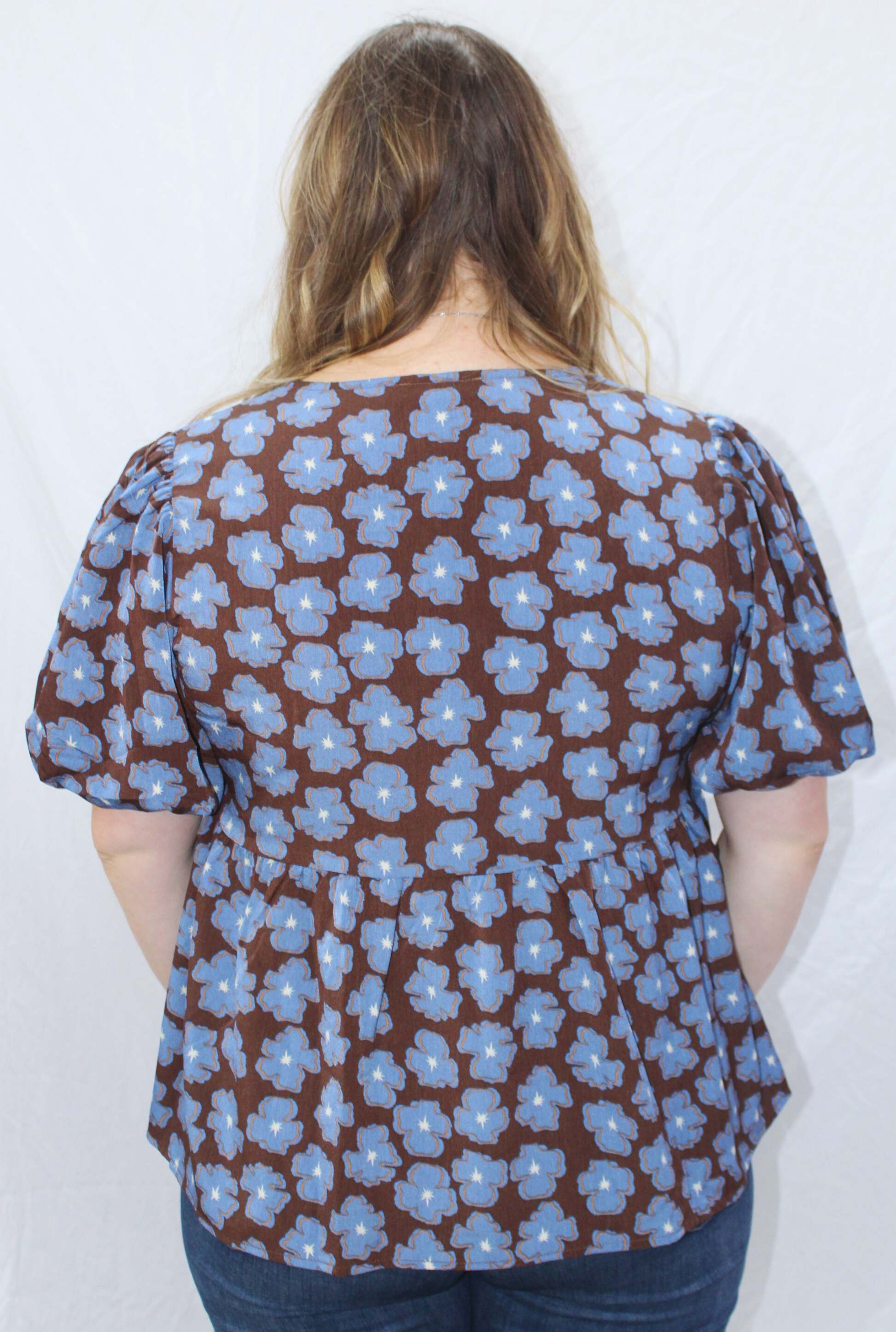 CURVY BROWN BABY DOLL TOP