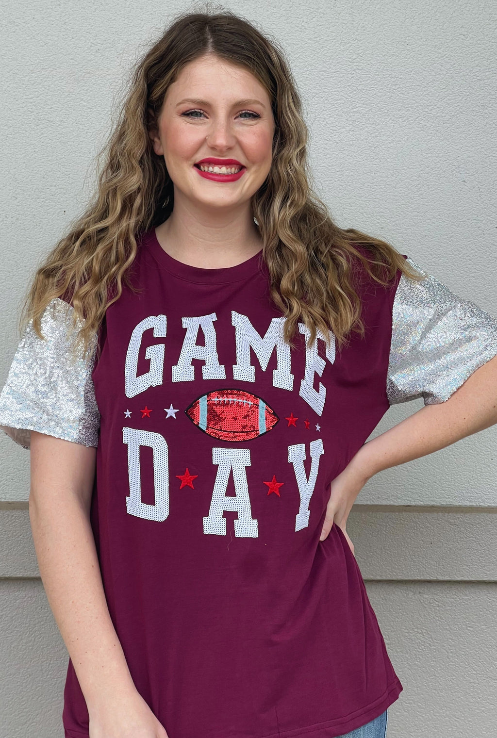 GAME DAY SEQUIN TEE