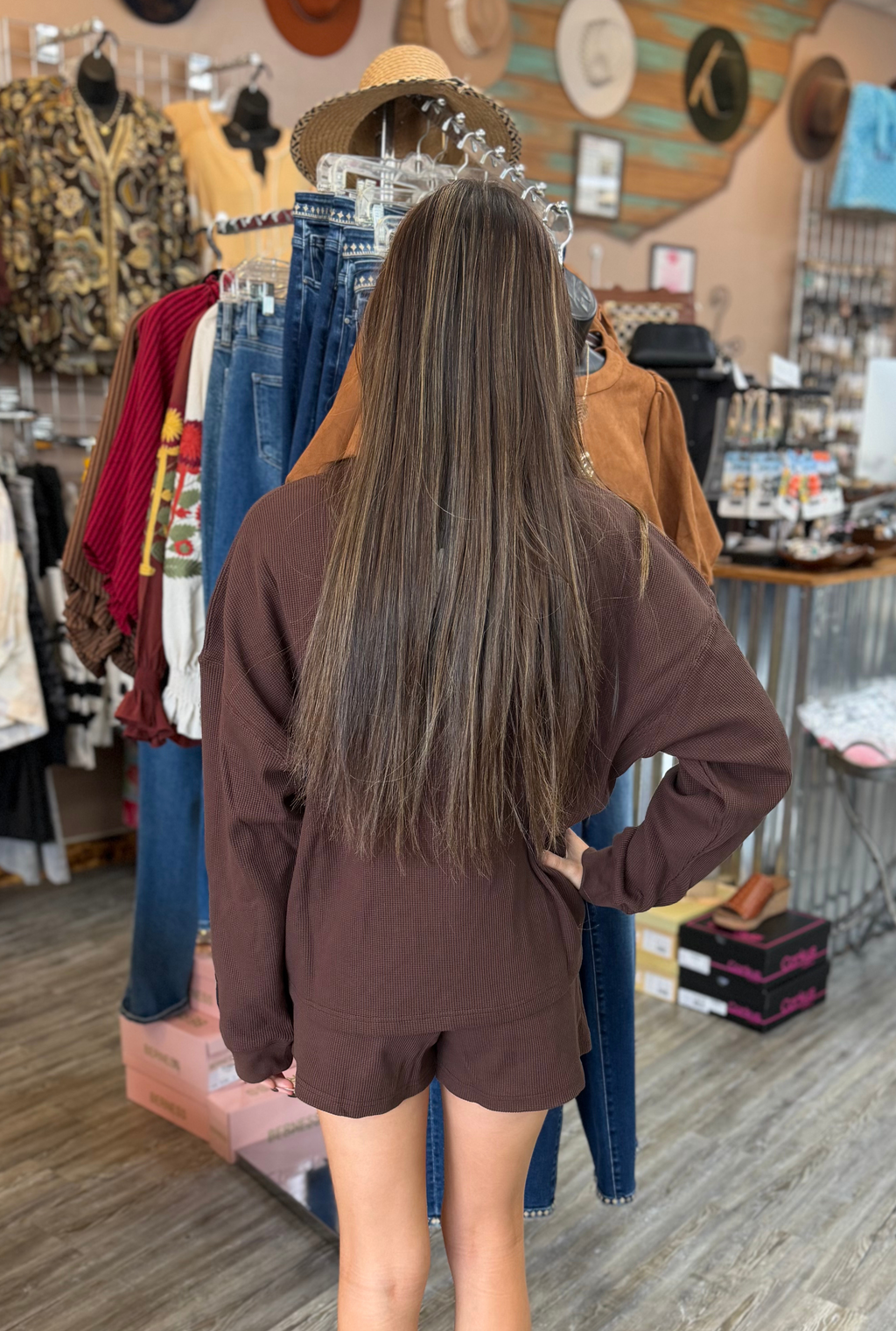 LM BROWN WAFFLE TOP