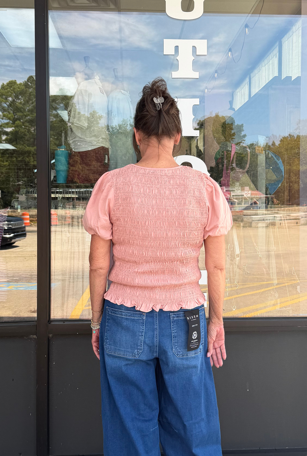 BLUSH BABE SMOCKED TOP