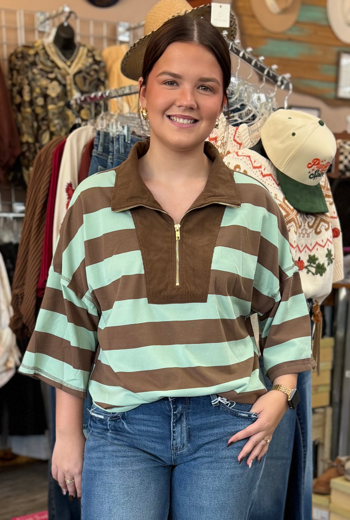 BROWN SAGE KAYLA TOP