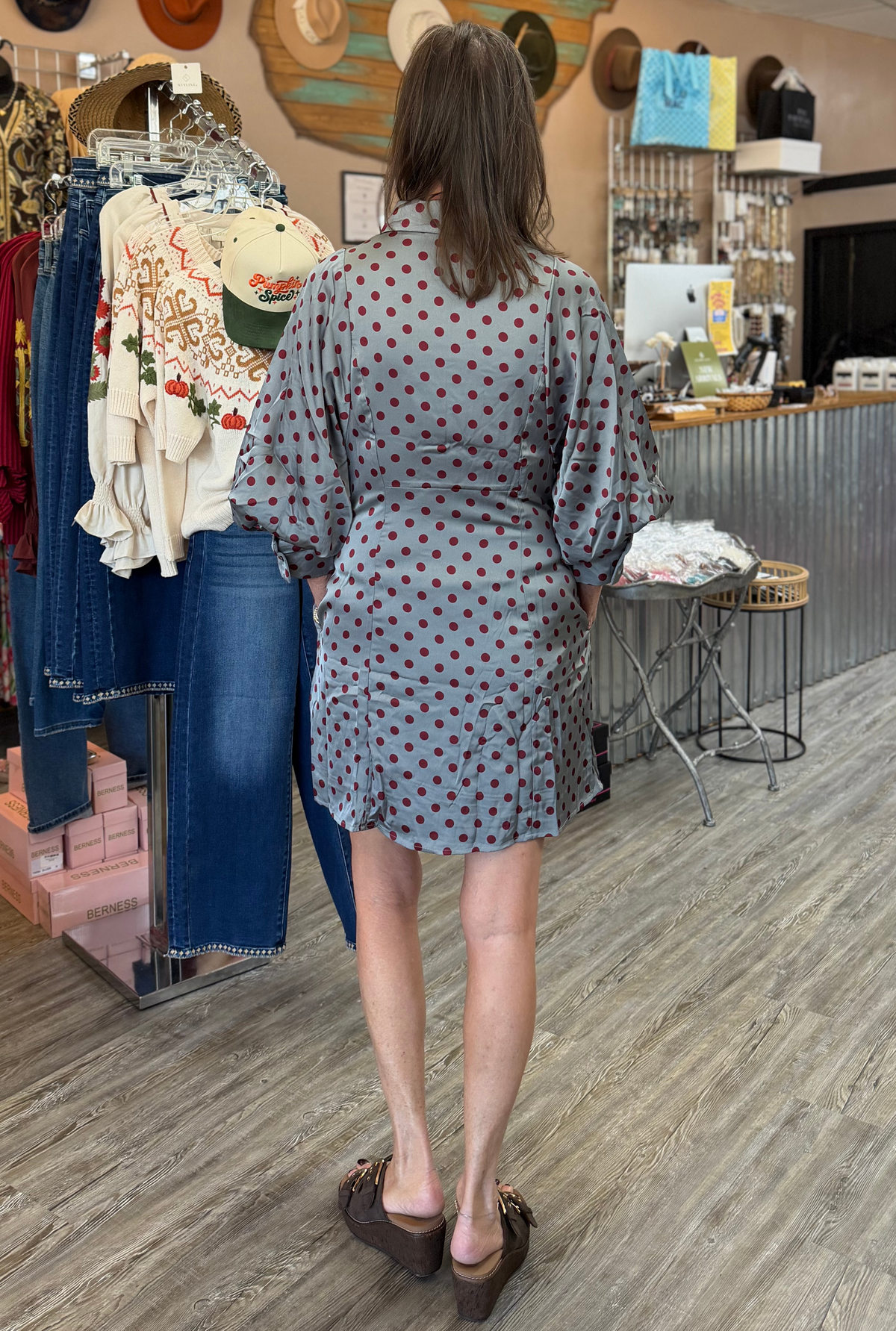 GREY DOT DRESS