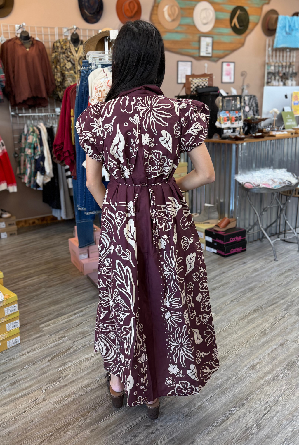 WINE CASSIE DRESS