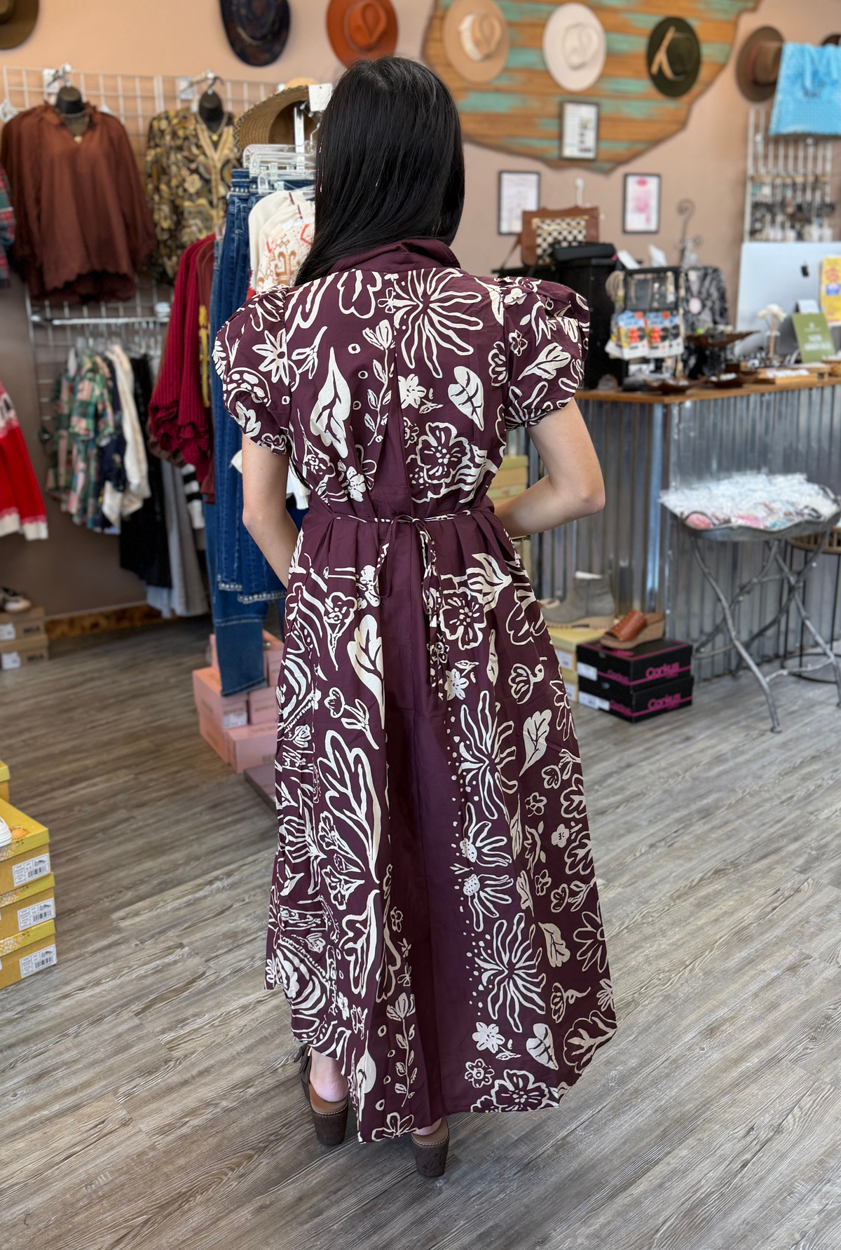 WINE CASSIE DRESS