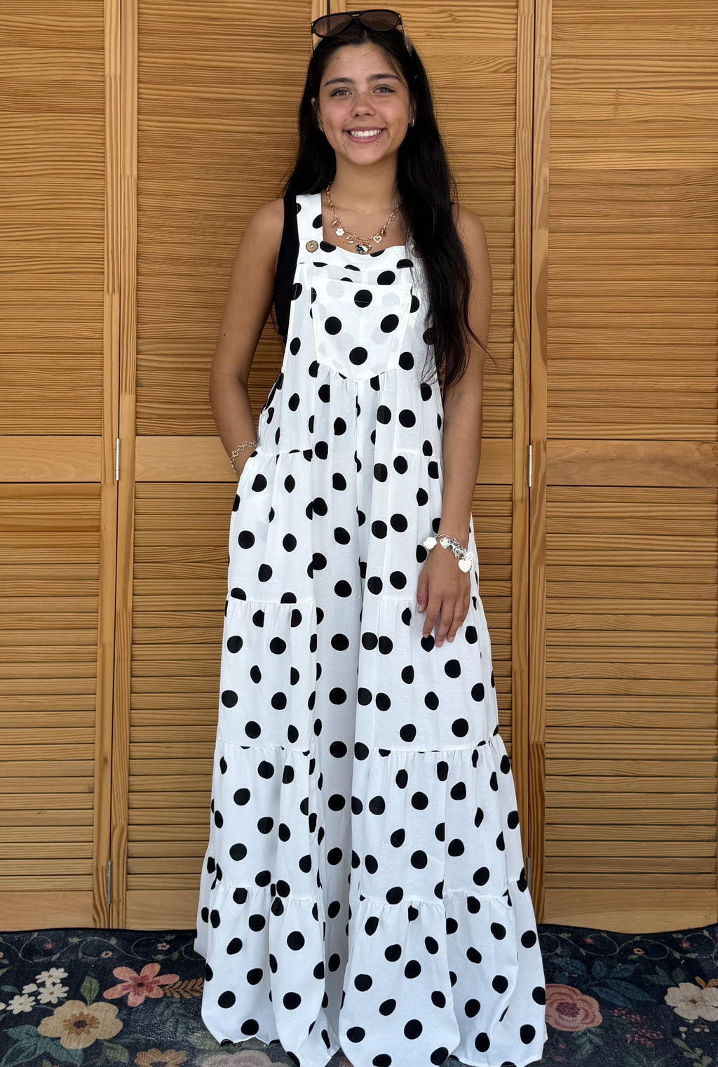 WHITE POLKA DOT JUMPSUIT