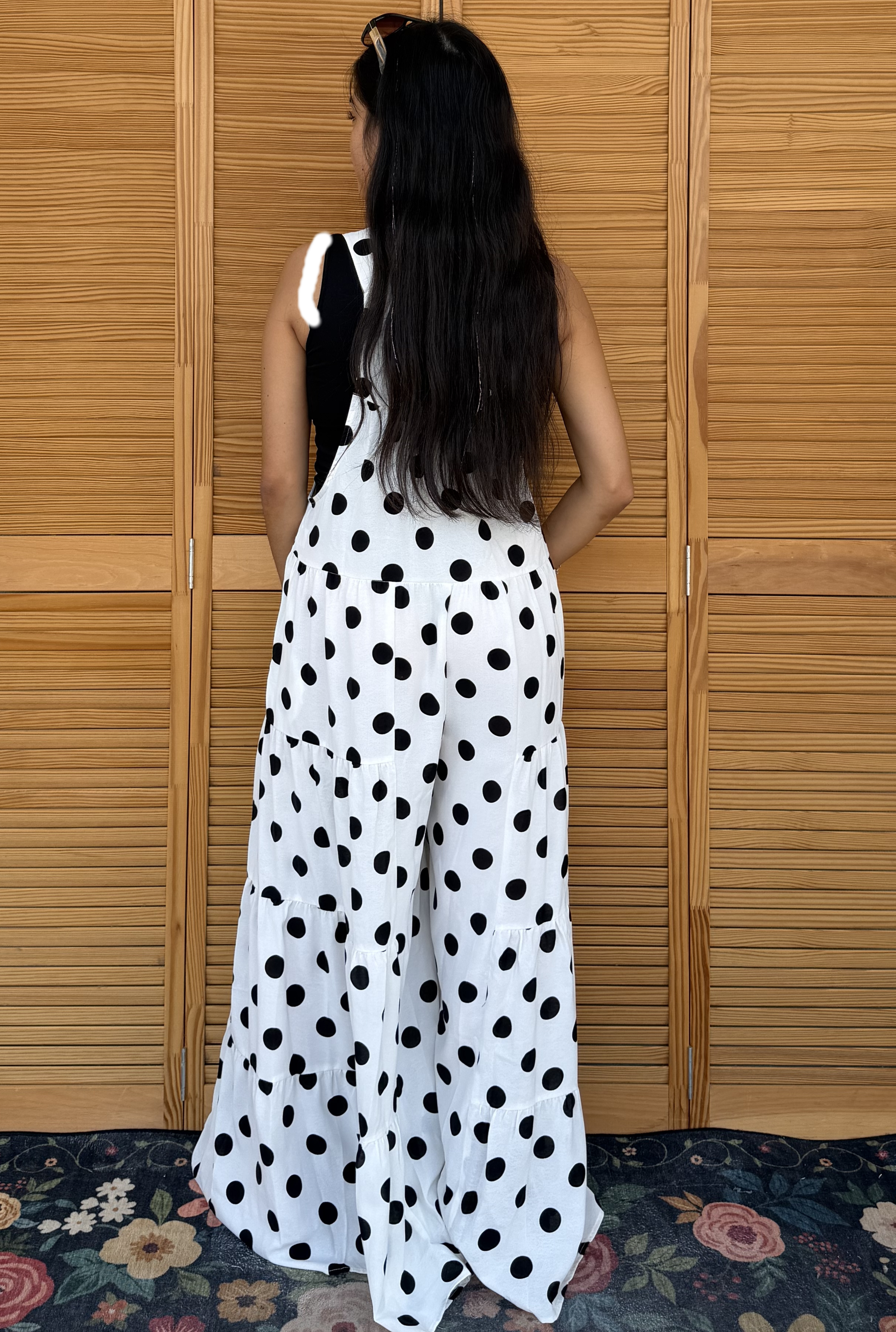 WHITE POLKA DOT JUMPSUIT