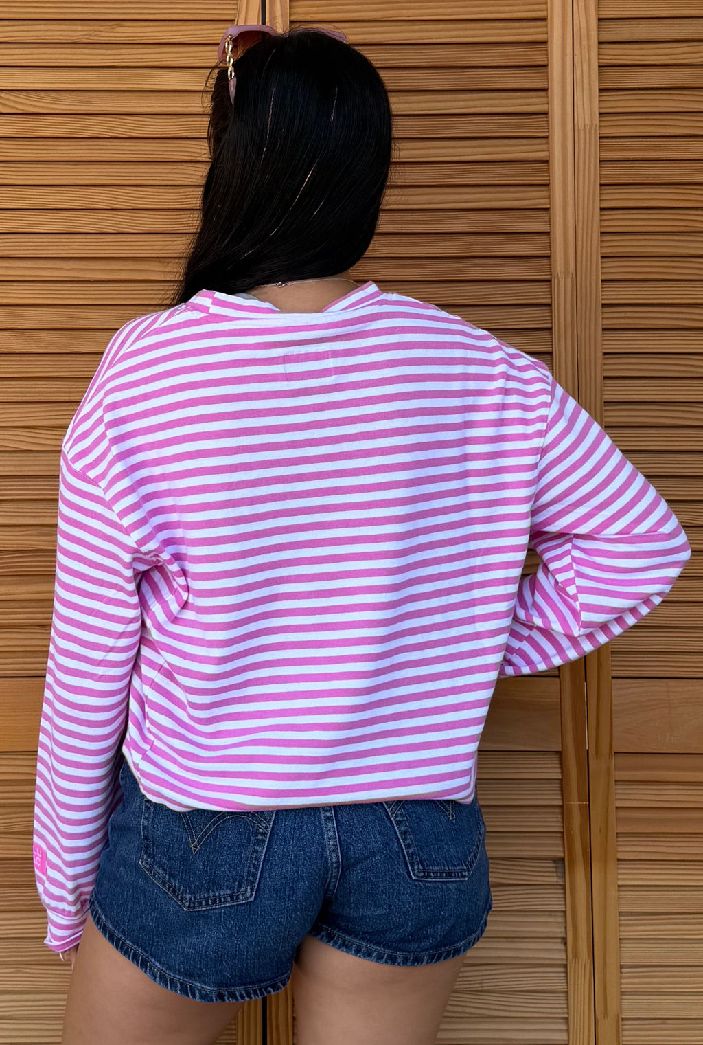PINK STRIPED LM LONG SLEEVE