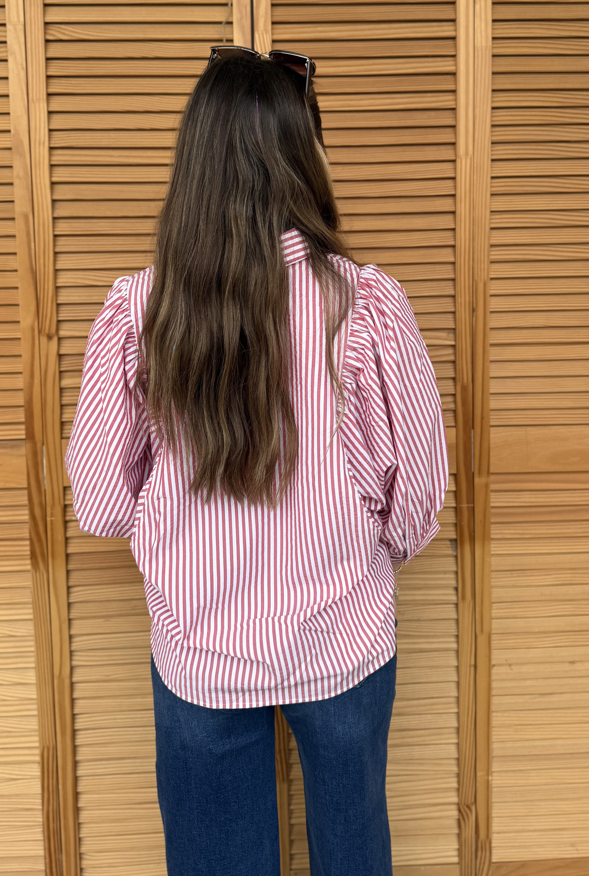 MAROON STRIPED SOPHIE TOP