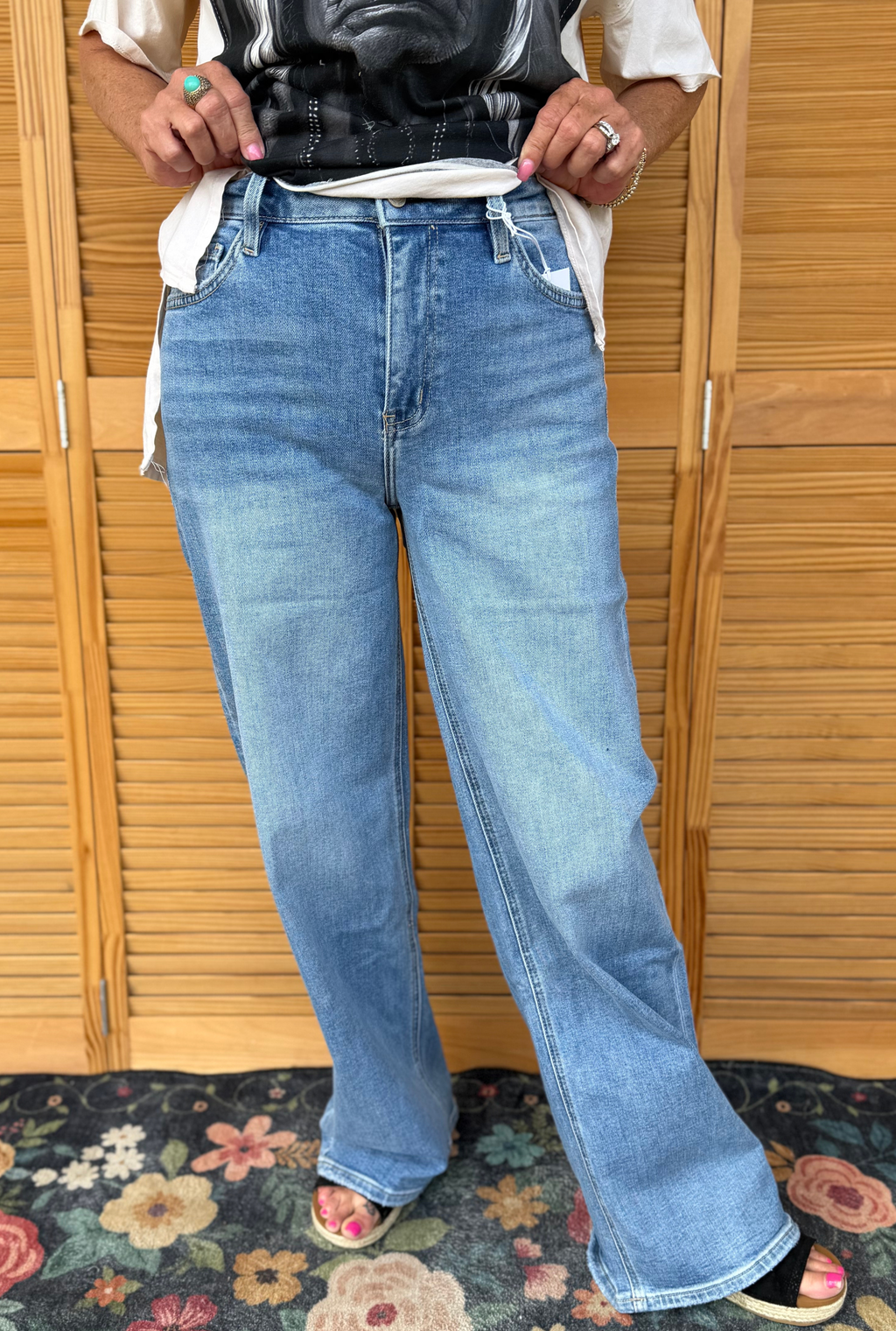 HEARTEN FULL LENGTH WIDE JEANS