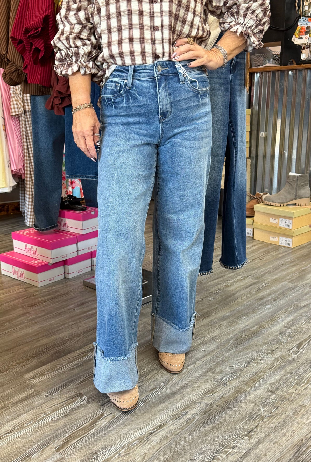 PALOUSE CUFFED WIDE JEANS