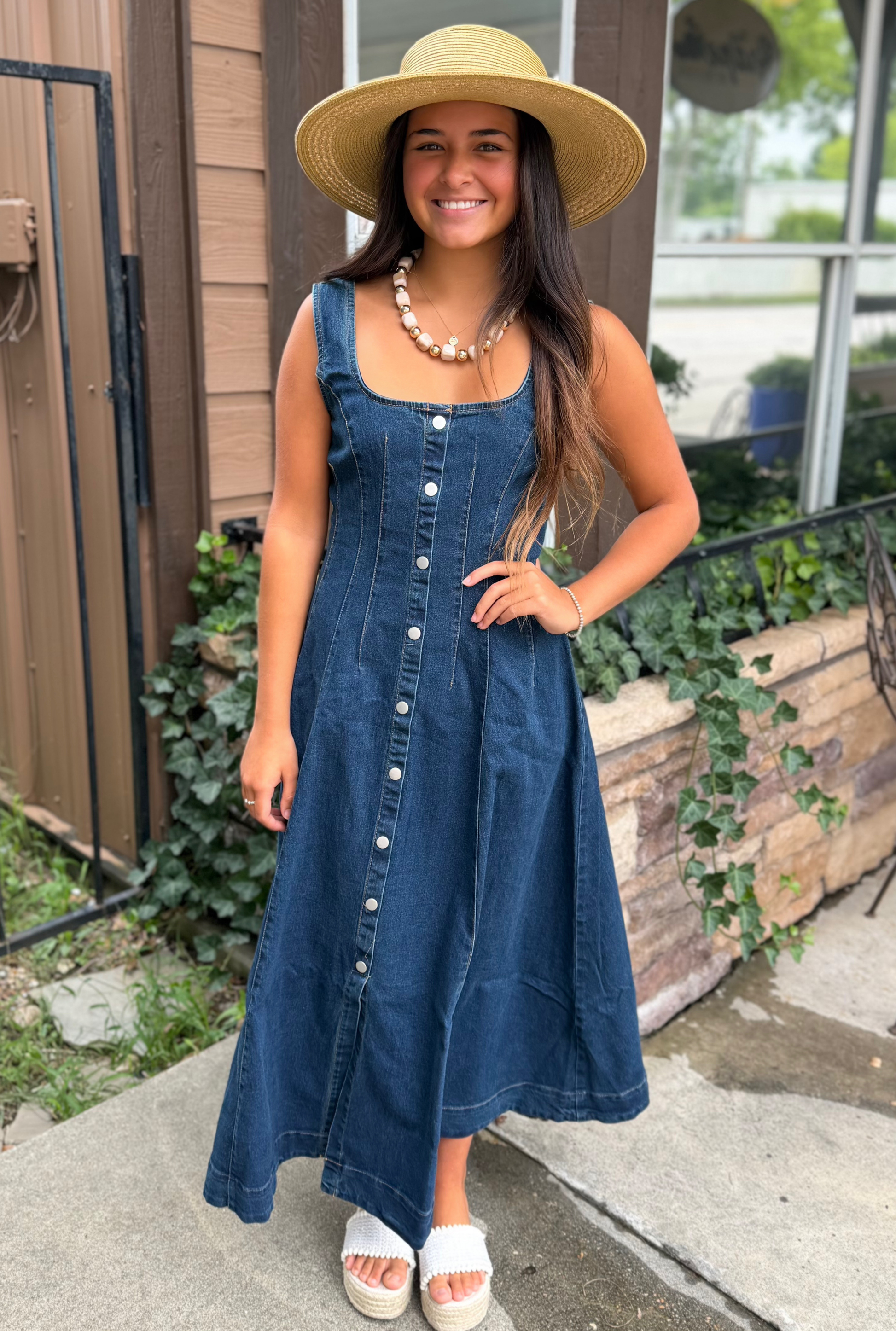 DENIM BUTTON DOWN DRESS