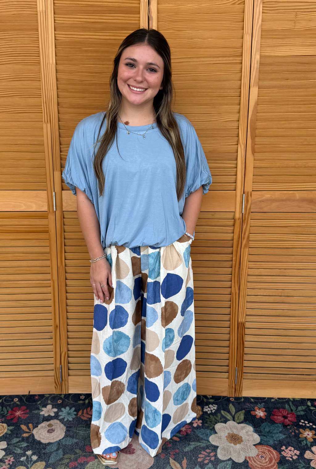BLUE POLKA DOT PANTS