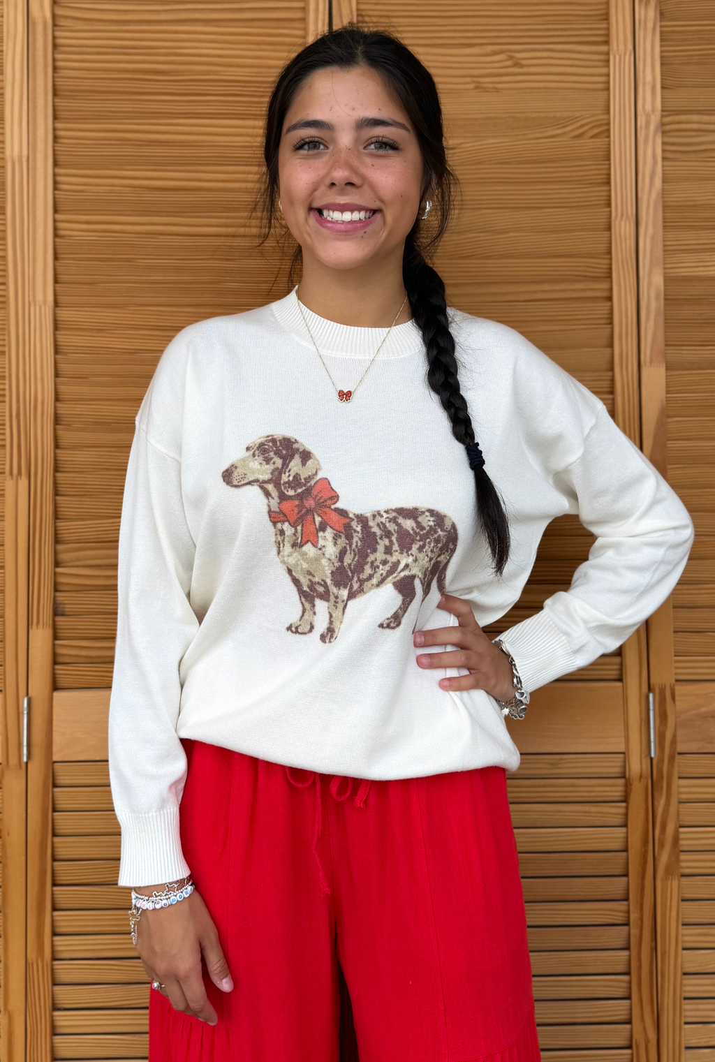 CREAM PUPPY SWEATER