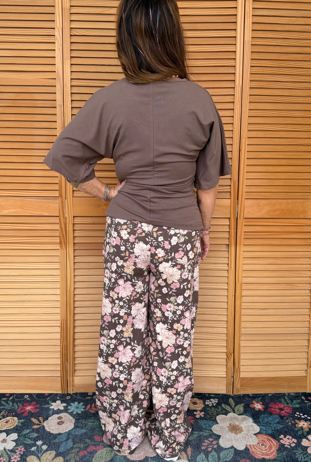 BROWN FLORAL BIANCA PANTS