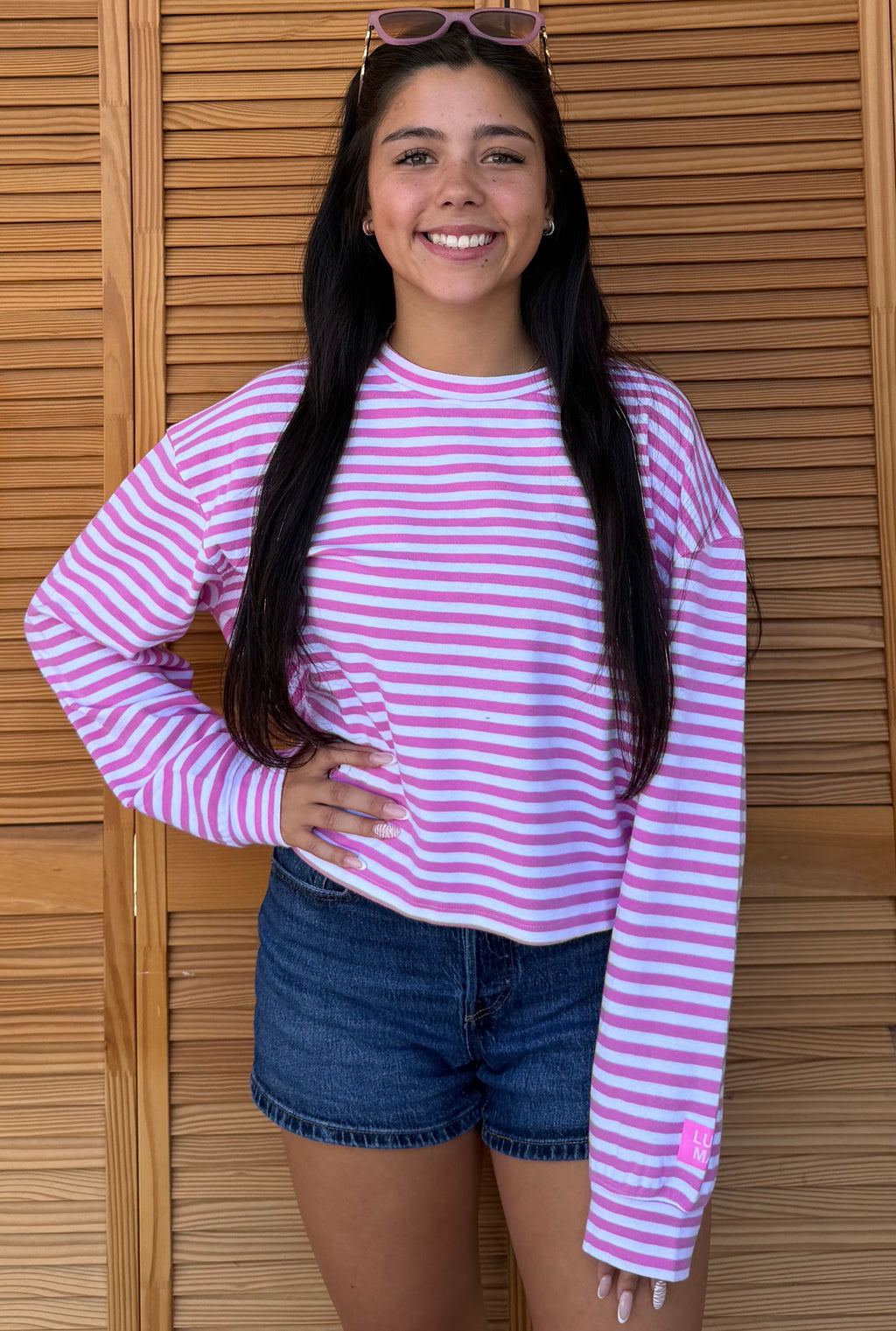 PINK STRIPED LM LONG SLEEVE
