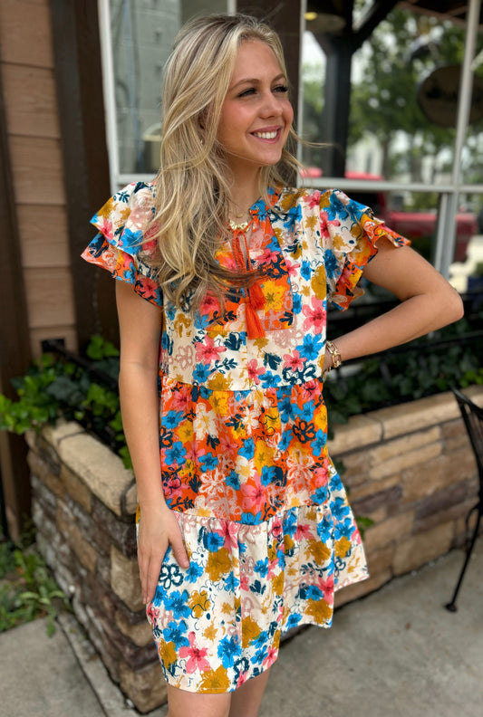 ORANGE SUMMER OASIS DRESS