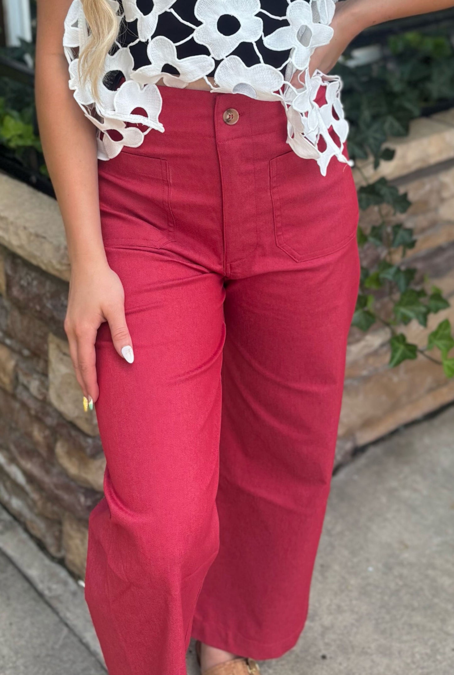 RASPBERRY ANKLE PANTS