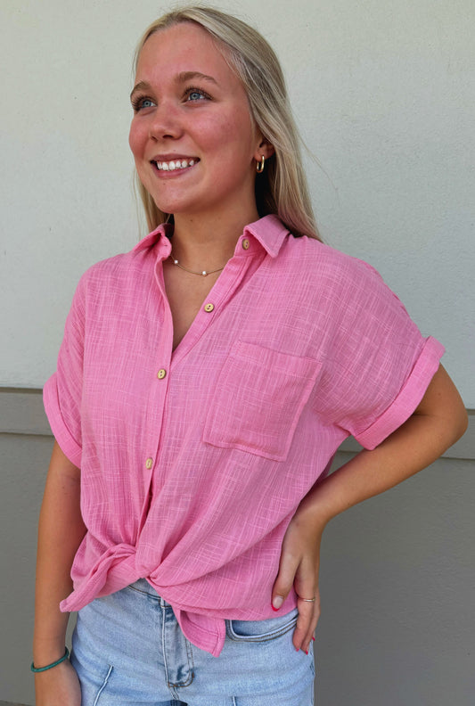 PINK STAPLE PIECE TOP