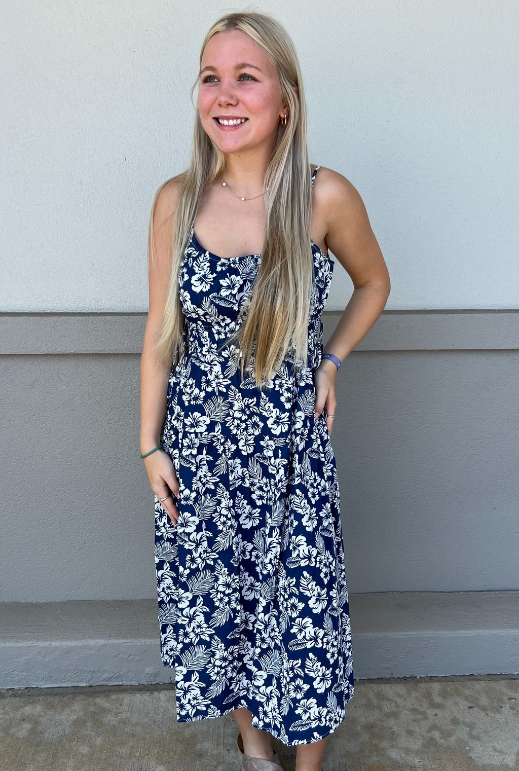 NAVY IN PARADISE DRESS