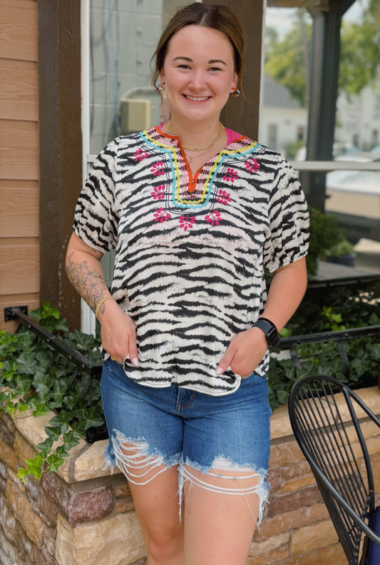 ZEBRA PRINTED TOP