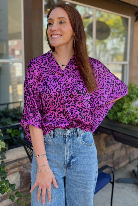 PINK LEOPARD LILY TOP