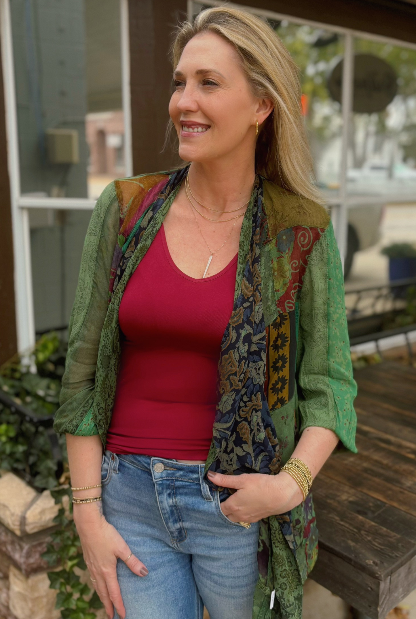 LATTE WESTERN KIMONO SHRUG