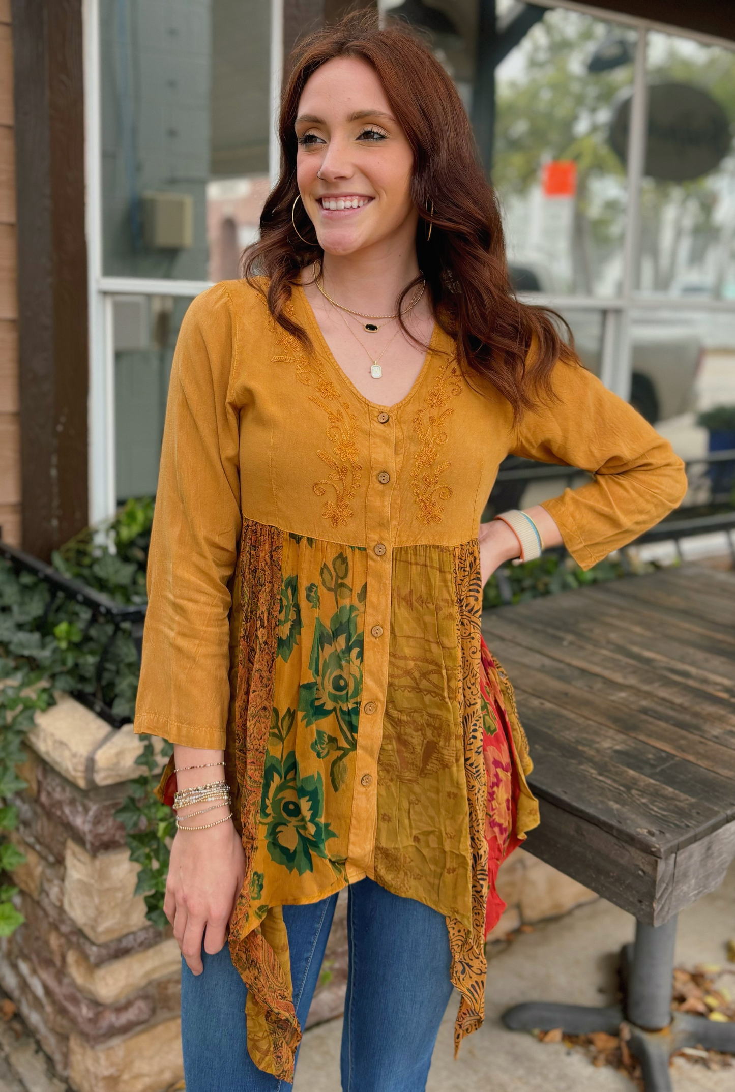 CAMEL RUSTIC BOHEMIAN TOP