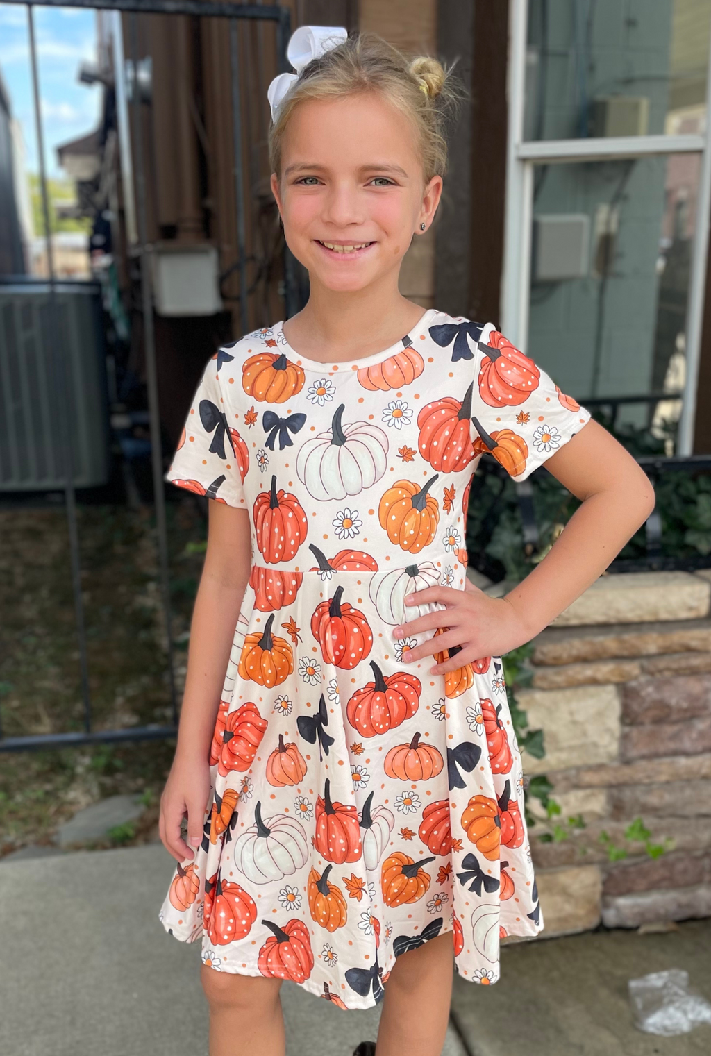 HALLOWEEN PUMPKIN BOW DRESS