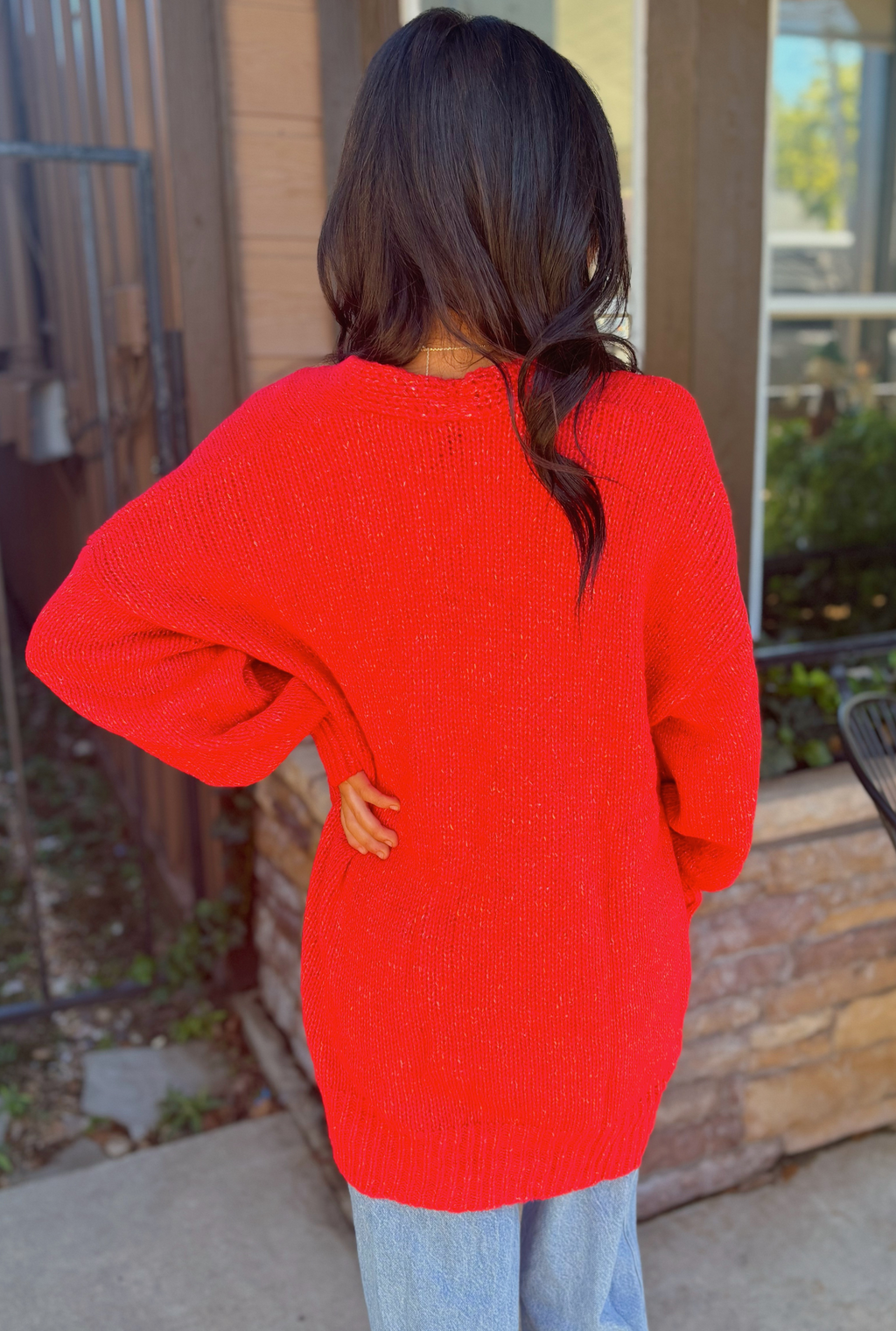 RED JACKI CARDIGAN
