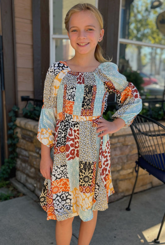 KIDS ANIMAL PRINT DRESS