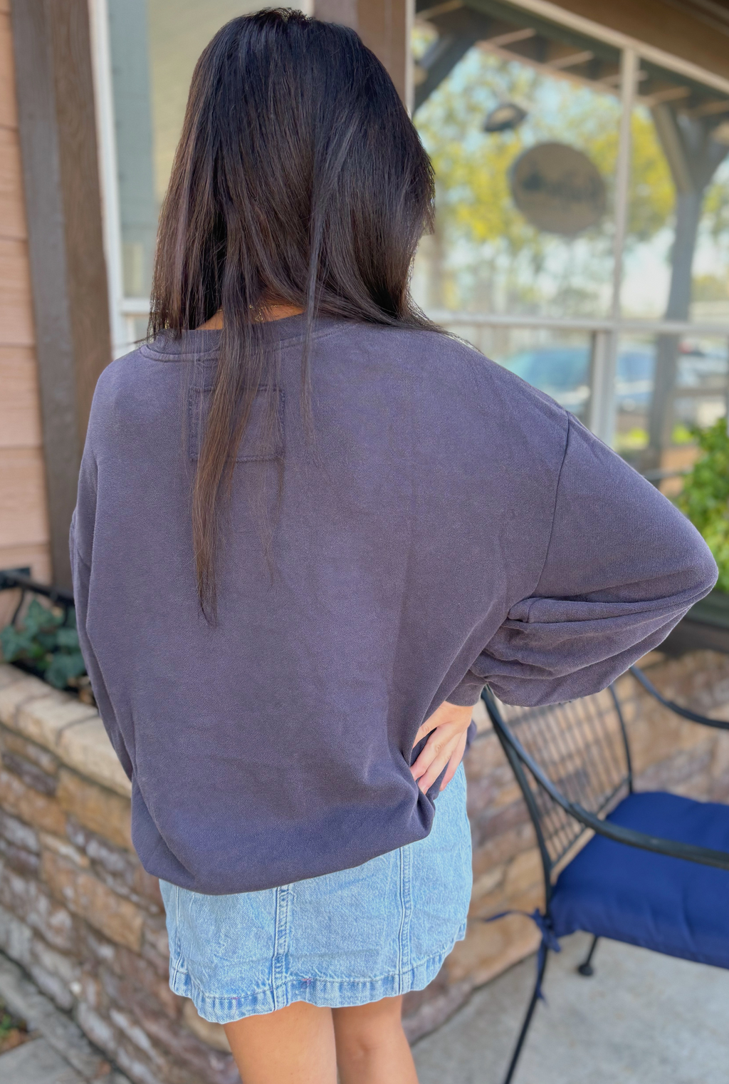 NAVY PERFECT BOW TOP