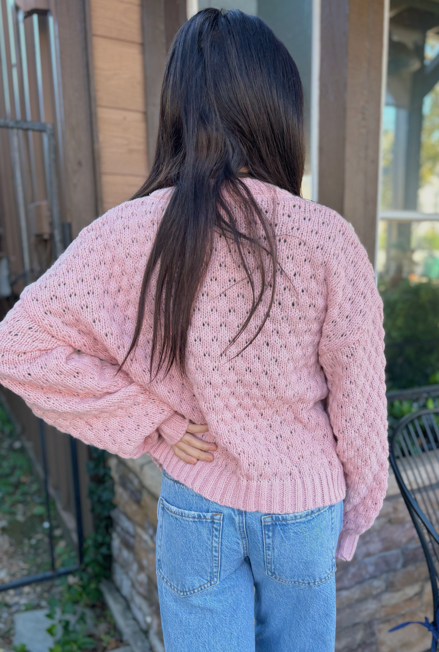 BLUSH FLORAL KNIT SWEATER